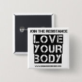 あなたの体を正方形ボタン2"愛して下さい 缶バッジ (正面&裏面)