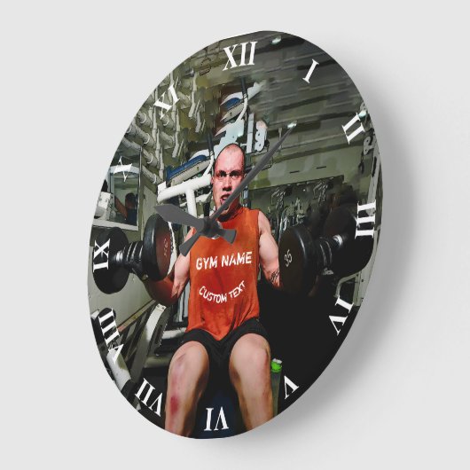あなたの体育館の名前の体育館の所有者のフィットネスのトレーニング ラージ壁時計 (傾斜)