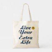 あなたの余分な生活を生きるナチュラルベージュバジェットトートバッグ トートバッグ (裏面)