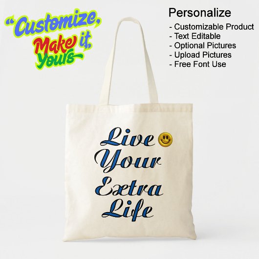 あなたの余分な生活を生きるナチュラルベージュバジェットトートバッグ トートバッグ