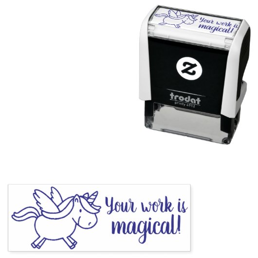 あなたの作品は魔法の先生スタンプUnicorn! セルフインキングスタンプ (インサイチュ)