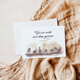 あなたの価値はスズメのグリーティングカード以上である サンキューカード