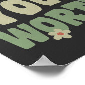 あなたの価値を知っているヴィンテージgroovy引用文 ポスター (角)