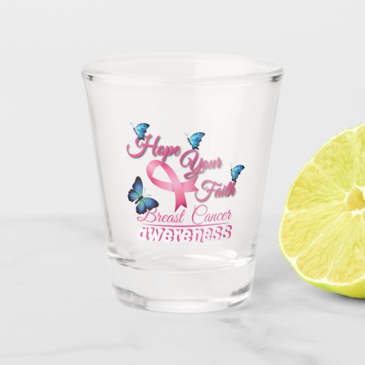 あなたの信仰を願う(乳がん認識度) ショットグラス (正面)