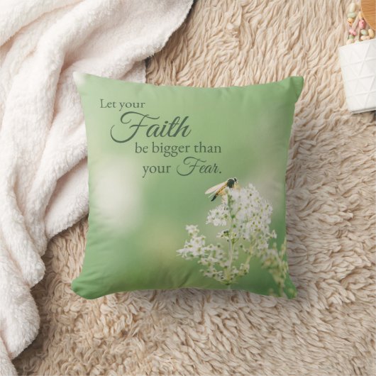 "あなたの信頼の… "キリスト教の引用文の花柄の花許可して下さい クッション (ブランケット)