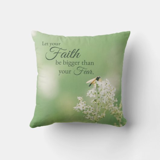 "あなたの信頼の… "キリスト教の引用文の花柄の花許可して下さい クッション (裏面)