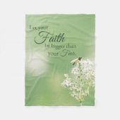 "あなたの信頼の… "キリスト教の引用文の花柄の花許可して下さい フリースブランケット (正面)