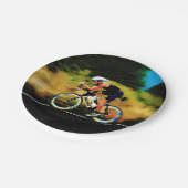 あなたの個人名のカラフルな自転車のライダー ペーパープレート (アングル)
