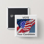 "あなたの候補者"の-キャンペーン選挙ボタンを投票して下さい 缶バッジ (正面&裏面)