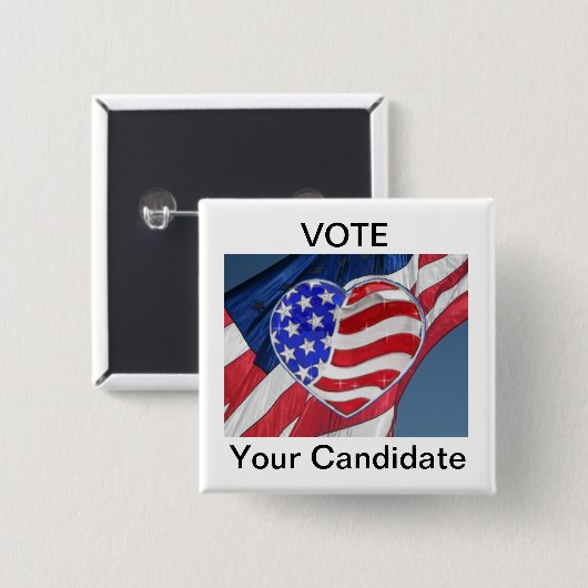 "あなたの候補者"の-キャンペーン選挙ボタンを投票して下さい 缶バッジ (正面&裏面)