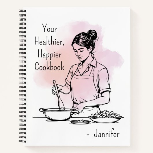 あなたの健康で幸せな水の色の料理本 ノートブック (正面)