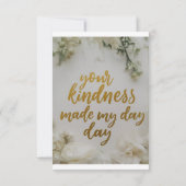 「あなたの優しさが私の日感謝していを作った。」 サンキューカード (裏面)