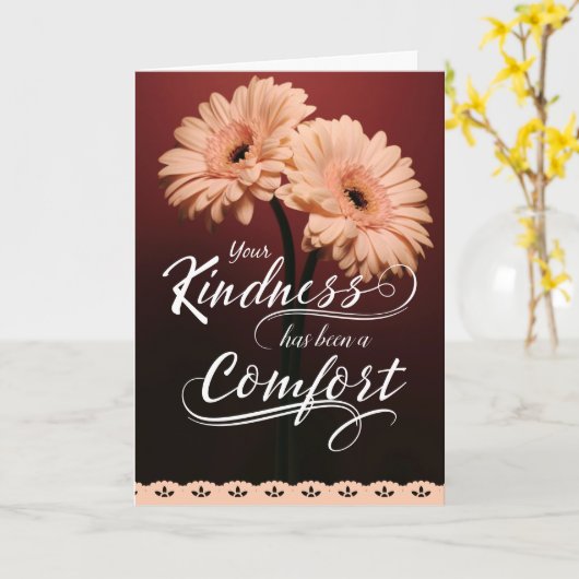 あなたの優しさが私を慰めてくれたことに感謝しています カード (黄色い花)