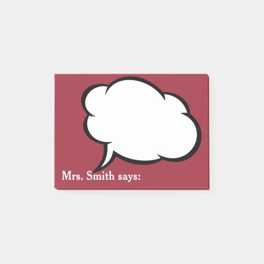 あなたの先生からのフレンドリーなメモ!  個人化して下さい ポストイット (正面)