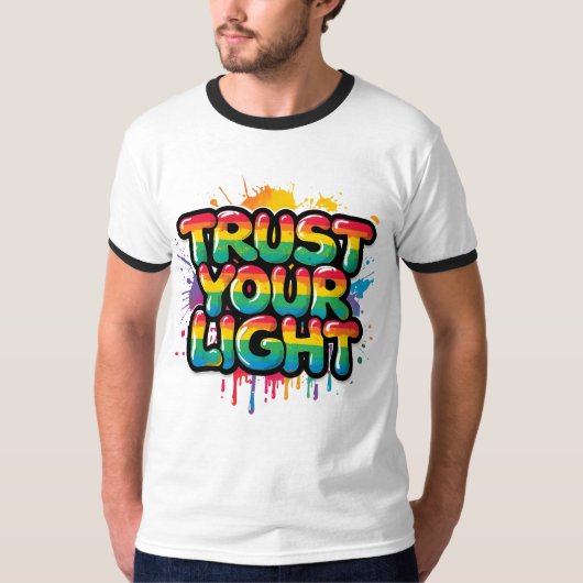 あなたの光を信じて レインボープライド 引用符 Tシャツ (正面)