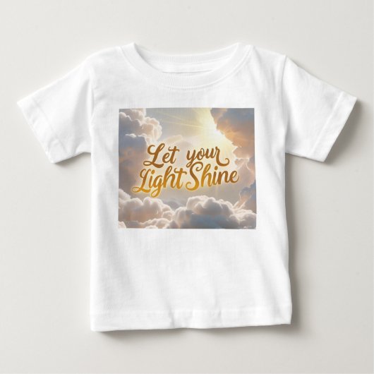 あなたの光を輝かせて - 柔らかな雲と太陽の光 ベビー ベビーTシャツ (正面)