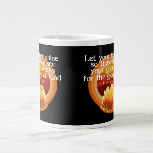 あなたの光を輝かせよう クリスチャンマグ ジャンボコーヒーマグカップ (正面)