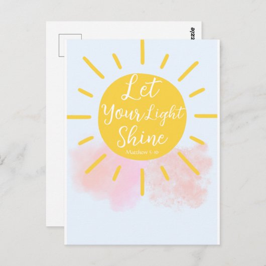 あなたの光を輝かせよう - マタイ 5:16 聖書の言葉 ポストカード (正面/裏面)