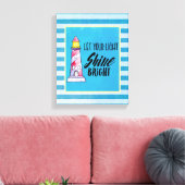 あなたの光を輝かせ明るいライトハウスタイポグラフィ キャンバスプリント (インサイチュ (リビング))