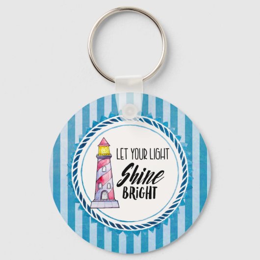 あなたの光を輝かせ明るいライトハウスタイポグラフィ キーホルダー (正面)