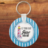 あなたの光を輝かせ明るいライトハウスタイポグラフィ キーホルダー (正面)