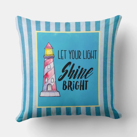 あなたの光を輝かせ明るいライトハウスタイポグラフィ クッション (裏面)