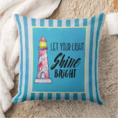 あなたの光を輝かせ明るいライトハウスタイポグラフィ クッション (ブランケット)