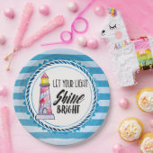 あなたの光を輝かせ明るいライトハウスタイポグラフィ ペーパープレート (パーティー)