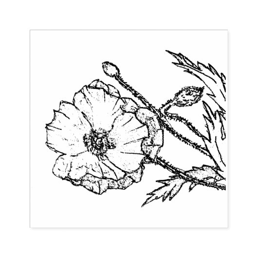 あなたの全ての春スタンピングプロジェクトのためのポピー花 ラバースタンプ (インプリント)