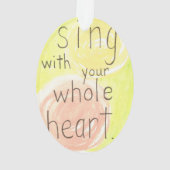 "あなたの全ハート"の水彩画のとオーナメント歌って下さい オーナメント (裏面)