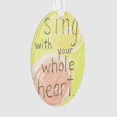 "あなたの全ハート"の水彩画のとオーナメント歌って下さい オーナメント (正面)