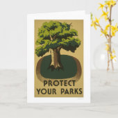 あなたの公園を1938 WPA保護して下さい カード (黄色い花)