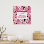 あなたの内側のフラミンゴのポスターを誇示 – ピンク ポスター (キッチン)
