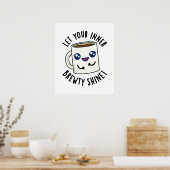 あなたの内側の醸造所にコーヒーパおもしろいンを輝かせなさい ポスター (キッチン)