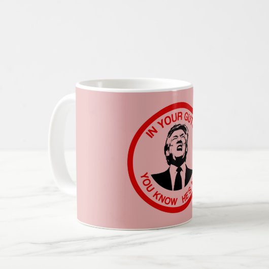 あなたの内臓では、彼がくだらないことを知っています(反切札) コーヒーマグカップ (正面左)