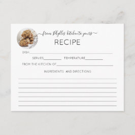 あなたの写真あなたの名前の書道レシピカード エンクロージャーカード