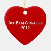 あなたの写真およびイニシャルの初めてのクリスマスのオーナメント セラミックオーナメント (裏面)