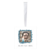 あなたの写真および文字が付いている水彩画の写真の立方体 キューブオーナメント (右)