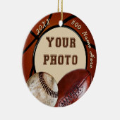 あなたの写真および文字のスポーツ関連ギフト、オーナメント セラミックオーナメント (右)