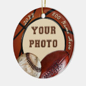 あなたの写真および文字のスポーツ関連ギフト、オーナメント セラミックオーナメント (左)