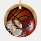 あなたの写真および文字のスポーツ関連ギフト、オーナメント セラミックオーナメント (裏面)