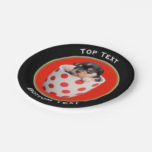 あなたの写真および文字カスタムな円形フレームを加えて下さい ペーパープレート (アングル)