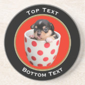 あなたの写真および文字パーソナライズな円形フレーム コースター (正面)