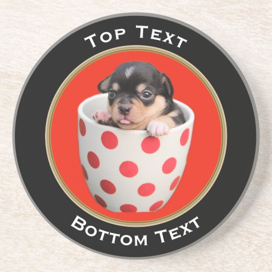 あなたの写真および文字パーソナライズな円形フレーム コースター (正面)