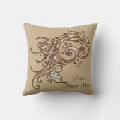 あなたの写真および2つの文字のパーソナライズな装飾用クッション クッション (裏面)