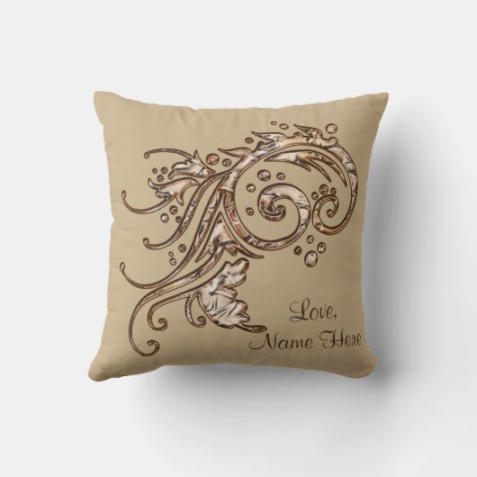 あなたの写真および2つの文字のパーソナライズな装飾用クッション クッション (裏面)