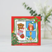 あなたの写真お子様スケッチクリスマスホリデーカード シーズンカード (スタンド正面)