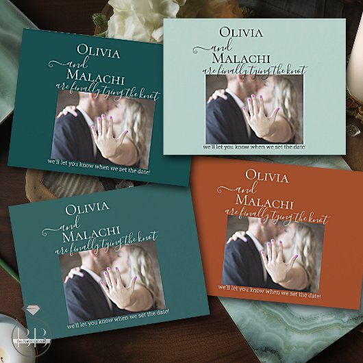 あなたの写真がついに結ぶ結び目婚約 案内ポストカード