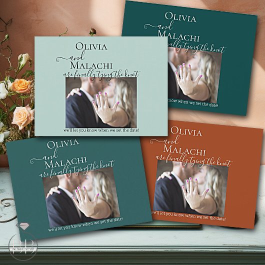 あなたの写真がついに結ぶ結び目婚約 案内ポストカード