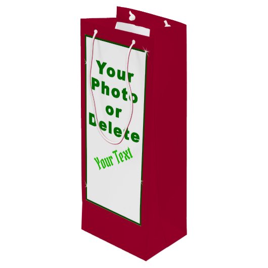 あなたの写真が付いているカスタマイズ可能なギフト用包装紙のバッグ、文字 ワインギフトバッグ (裏面アングル)